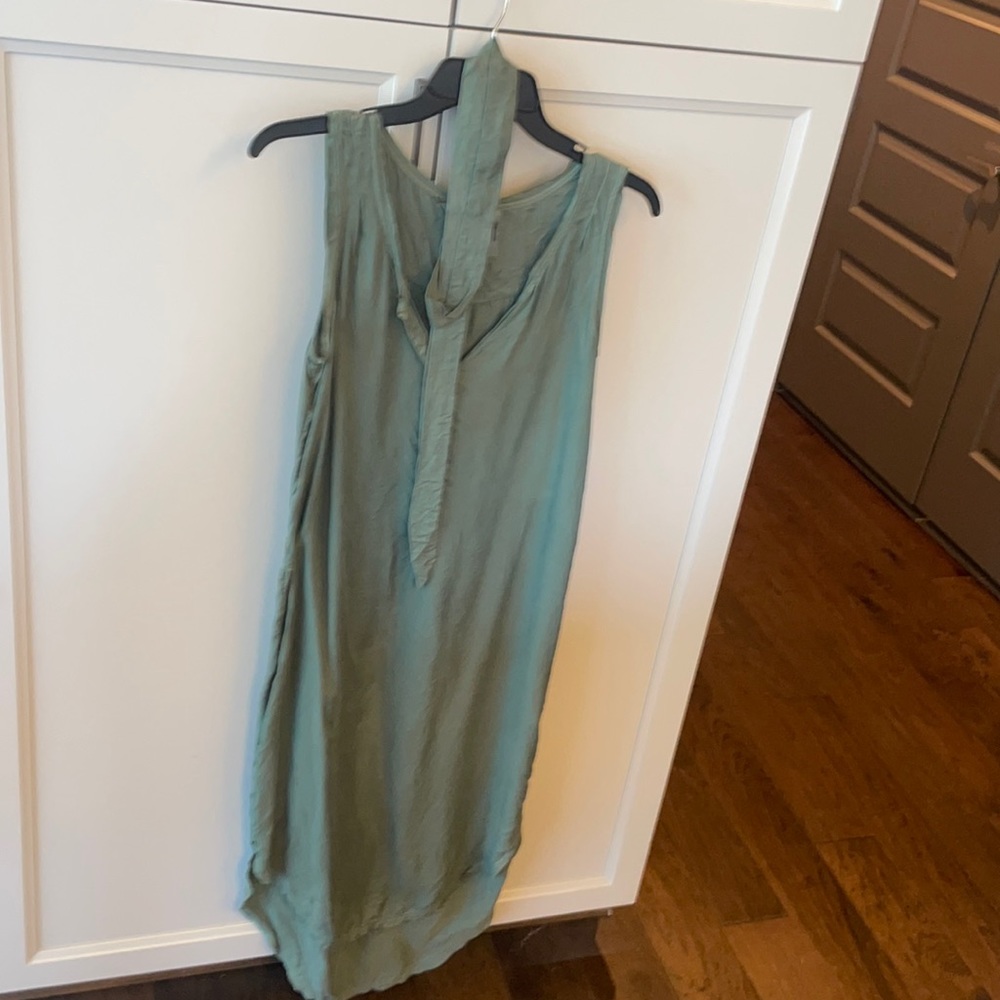 Women’s green YFB midi dress w/ belt